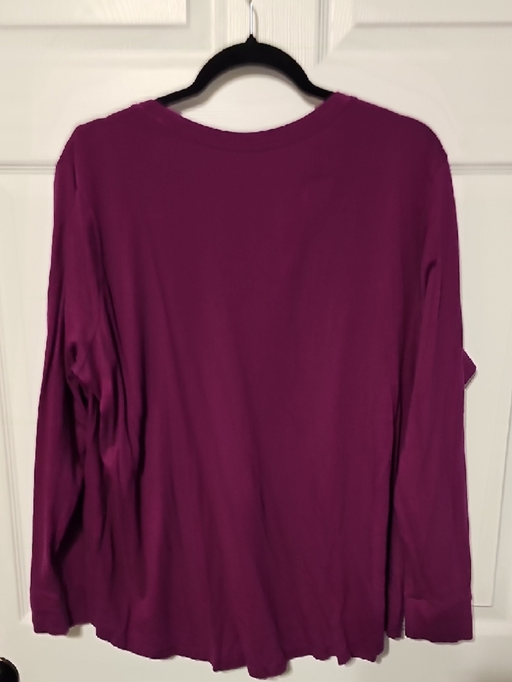 Terra & Sky Plum Long-Sleeve Crew Neck Top - Picture 3 of 7